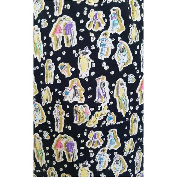 Chloe Womens Skirt Logo Sketch Sketches of People Novelty Print - Picture 10 of 12
